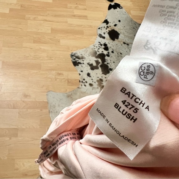 OH POLLY Charm Me Ruched Asymmetric Mini Dress in Blush Size‎ 6 NWOT - Picture 8 of 10